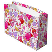 Vibrant Confetti Hearts  Groot Cadeauzakje (Achterkant Gekanteld)