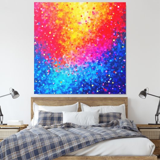 Vibrant Confetti Starburst Art Canvas Afdruk (Insitu (Slaapkamer))