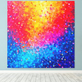 Vibrant Confetti Starburst Art Canvas Afdruk (Insitu (Houten vloer))