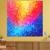 Vibrant Confetti Starburst Art Canvas Afdruk (Insitu (Woonkamer))