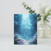 Vibrant Coral Reef and Underwater Sunlight Beams Briefkaart (Staand voorkant)