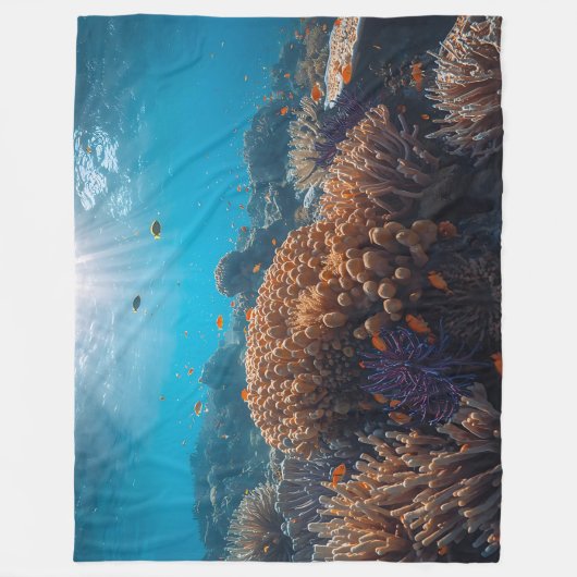 Vibrant Coral Reef Fleece Blanket (Voorkant)