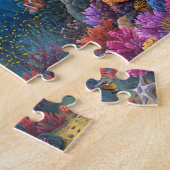 Vibrant Coral Reef Sea Turtle Scene Legpuzzel (Zijkant)