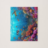 Vibrant Coral Reef Sea Turtle Scene Legpuzzel (Verticaal)