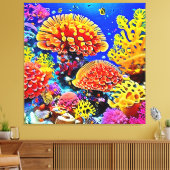 Vibrant Coral Reef Sea Wonder Art Canvas Afdruk (Insitu (Woonkamer))