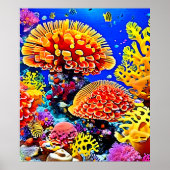 Vibrant Coral Reef Sea Wonder Art Poster (Voorkant)