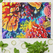 Vibrant Coral Reef Sea Wonder Art Theedoek (Gevouwen)