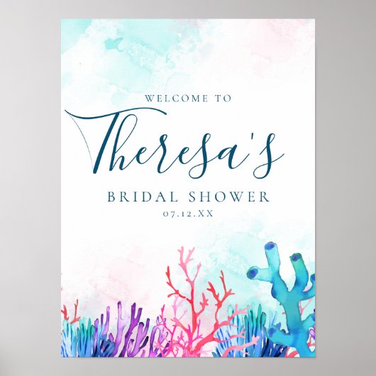 Vibrant Coral Reef Vrijgezellenfeest Poster (Voorkant)