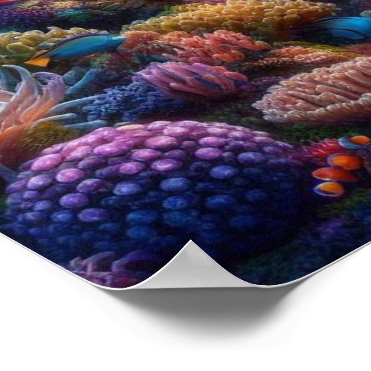 Vibrant Coral Reef with Vivid Clownfish Poster (Hoek)