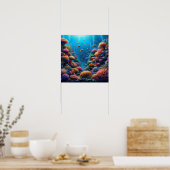 Vibrant Coral Reef with Vivid Clownfish Poster (Keuken)