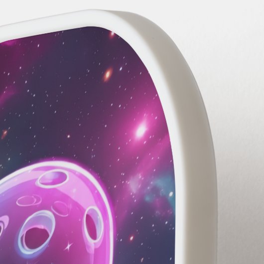 Vibrant Cosmic Galaxy Nebula Glowing Pickleball Paddle (Links Detail)