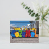 Vibrant Cozumel Sign Briefkaart (Staand voorkant)