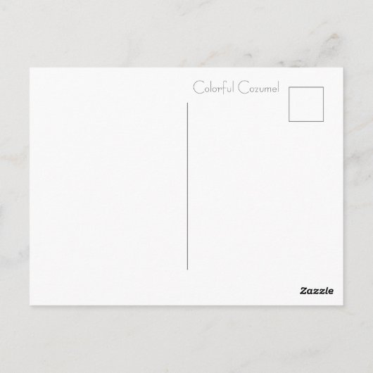 Vibrant Cozumel Sign Briefkaart (Achterkant)