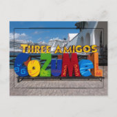 Vibrant Cozumel Sign Briefkaart (Voorkant)