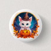 Vibrant cute kitten halloween ronde button 3,2 cm (Voorkant)