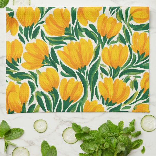 Vibrant Daffodil Kitchen Towels Theedoek (Gevouwen)