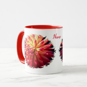 Vibrant Dahlia Flower Personalized Mok