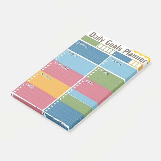 Vibrant Daily Goal Planner Post merkt op Post-it® Notes (Schuin)