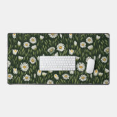 Vibrant Daisy Pattern with Lush Green Accents Bureaumat (Keyboard & Muis)
