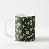 Vibrant Daisy Pattern with Lush Green Accents Koffiemok (Links)