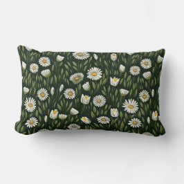 Vibrant Daisy Pattern with Lush Green Accents Kussen