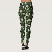 Vibrant Daisy Pattern with Lush Green Accents Leggings (Achterkant)