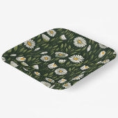 Vibrant Daisy Pattern with Lush Green Accents Papieren Bordje (Gebogen)