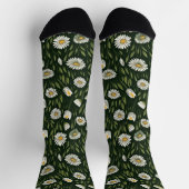 Vibrant Daisy Pattern with Lush Green Accents Sokken (Top)