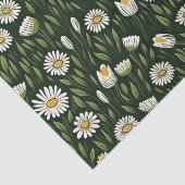 Vibrant Daisy Pattern with Lush Green Accents Tissuepapier (Detail)