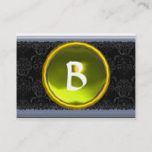 VIBRANT DAMASK MEMORY MONOGRAM geel Visitekaartje (Achterkant)
