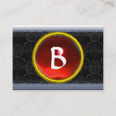 VIBRANT DAMASK MEMORY MONOGRAM red Visitekaartje (Achterkant)