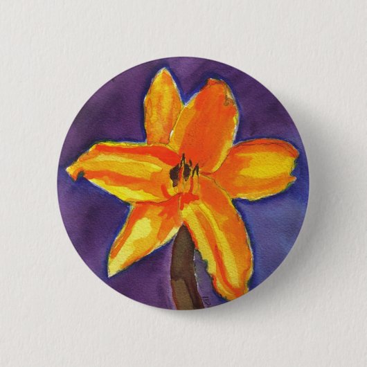 Vibrant Day Lily Ronde Button 5,7 Cm (Voorkant)