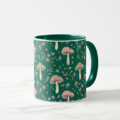 Vibrant Deep Emerald Fungi Seamless Pattern Luxury Mok (Voorkant rechts)