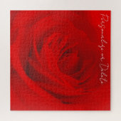 Vibrant Deep Red Rose Romantic Feminine Bold Legpuzzel (Horizontaal)
