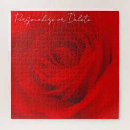 Vibrant Deep Red Rose Romantic Feminine Bold Legpuzzel