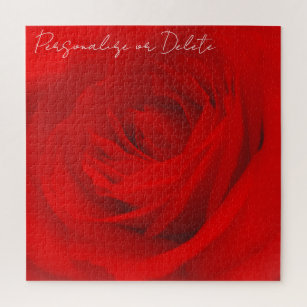 Vibrant Deep Red Rose Romantic Feminine Bold Legpuzzel