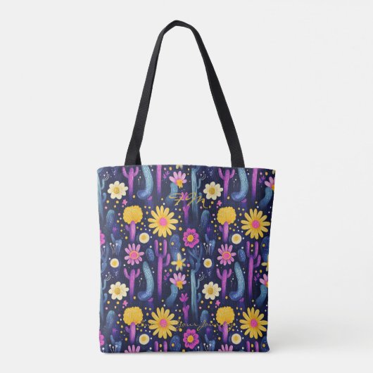 Vibrant Desert Bloom Wellness Canvas tas (Achterkant)