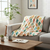 Vibrant Desert Botanical Throw Blanket  Fleece Deken
