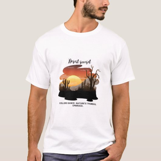 Vibrant Desert Sunset T-shirt voor mannen (Voorkant)