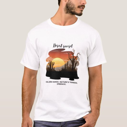 Vibrant Desert Sunset T-shirt voor mannen (Voorkant)