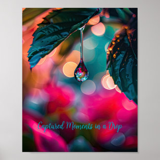 Vibrant Dewdrop: reflecties van de Natuur in kleur Poster