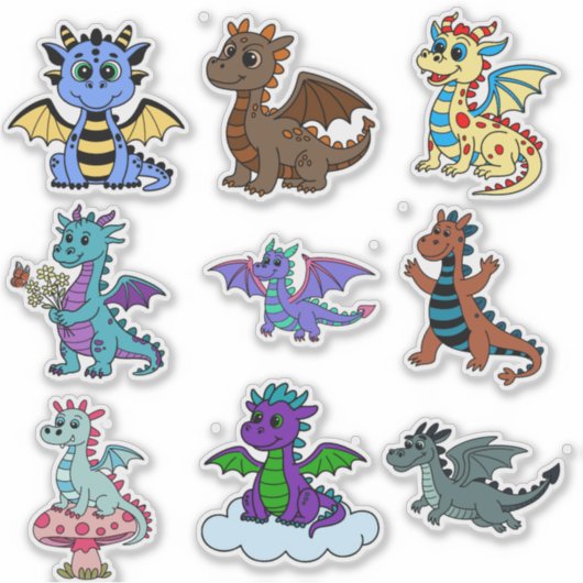 Vibrant Dinosaur Sticker Set for Kids - Fun & Colo