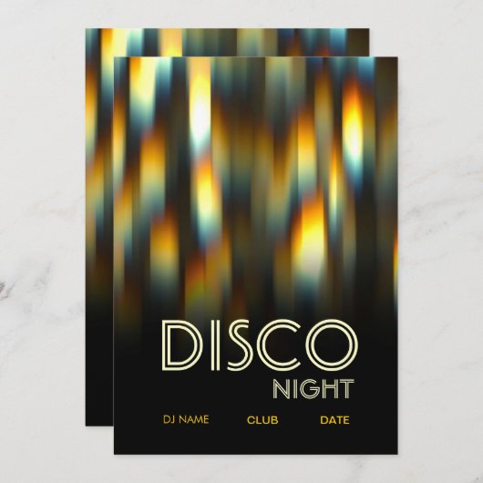 VIBRANT DISCO PARTY FLYER INVITATION KAART (Voorkant / Achterkant)