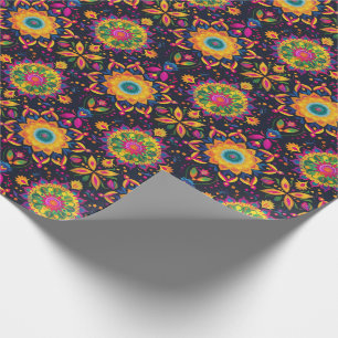 Vibrant Diwali Petal Prism Cadeaupapier
