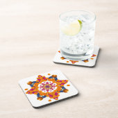 Vibrant Diwali Rangoli Hard Plastic Coaster Set Bier Onderzetter (Rechterzijde)