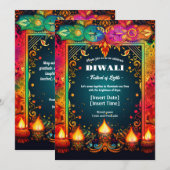 Vibrant Diwali Splendor Kaart (Voorkant / Achterkant)