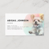 Vibrant Dog Pet Grooming Service Visitekaartje (Achterkant)