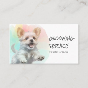 Vibrant Dog Pet Grooming Service Visitekaartje