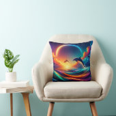 Vibrant Dolphin Fantasy - Surreal Ocean Art Kussen (Stoel)