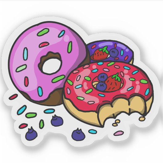   Vibrant Donut Sticker  (Voorkant)